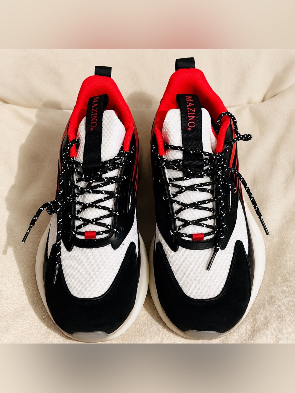Mazino Krypton-005 Chunky Dad Sneakers Black White Red Size 9.5 NIB